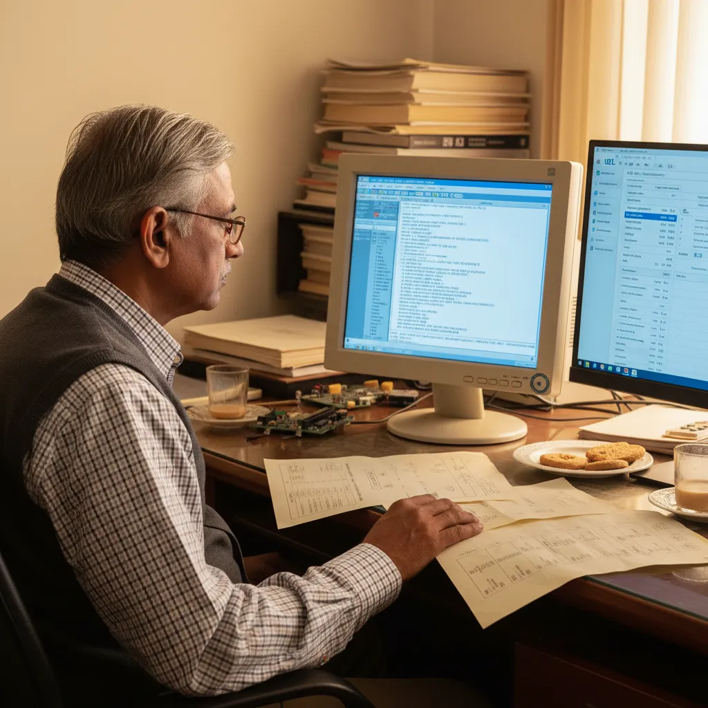 Indian senior firmware engineer at a Hyderabad legacy maintenance office working on a 15-year-old Cortex-M3 medical device firmware codebase using Keil uVision MDK v5 with AC5 compiler under a modern UBL admin dashboard