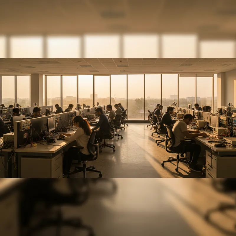 University electronics lab with Digilent FPGA boards at student workstations