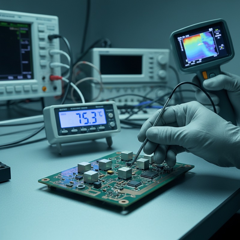 Temperature rise testing of power inductor for electric vehicle DC-DC converter application