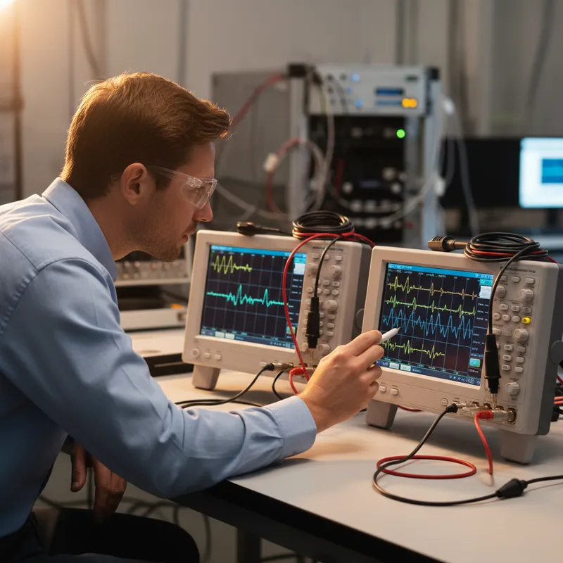 Oscilloscope comparison chart showing PicoScope and Keysight specifications