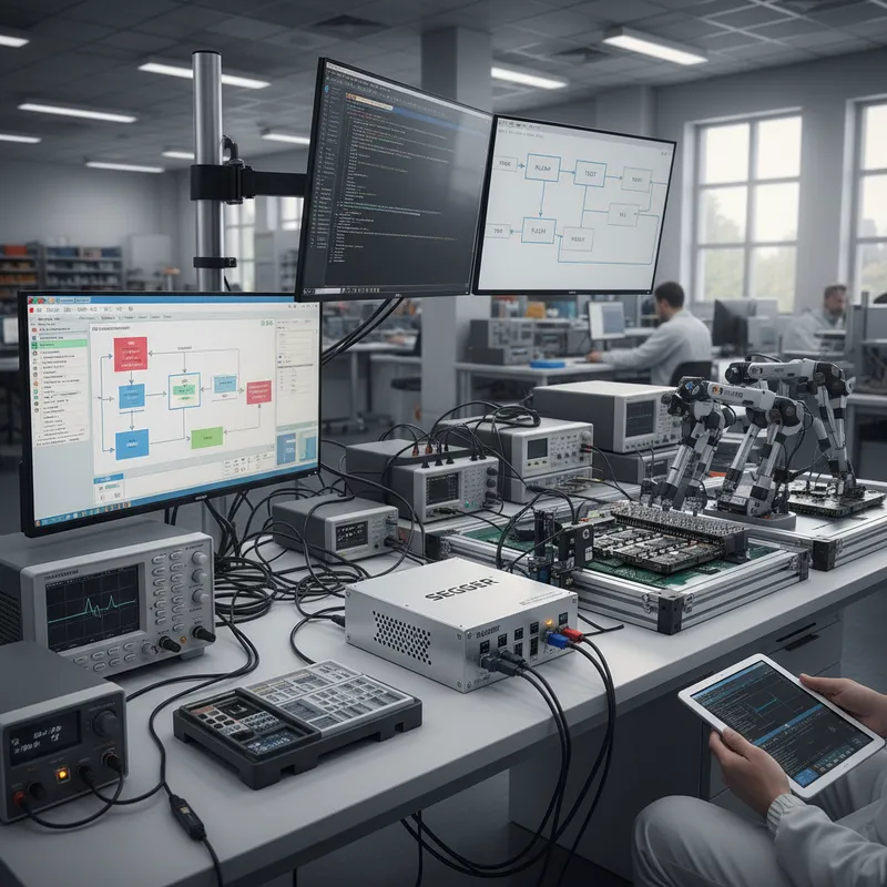 SEGGER Flasher ATE2 production programmer rack on an Indian contract manufacturing line