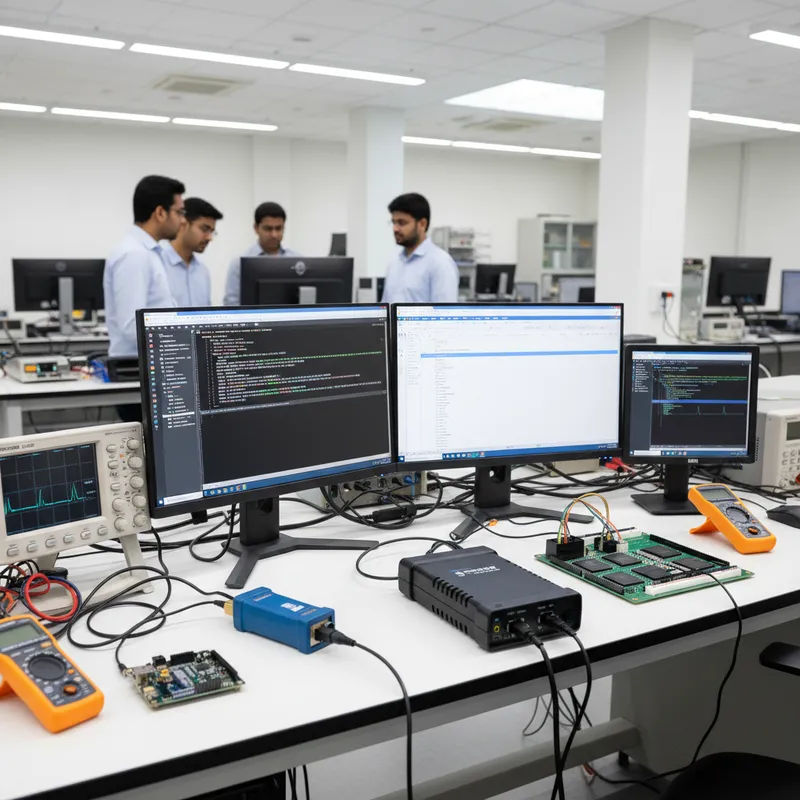 SEGGER J-Flash software and Flasher standalone programmer on an Indian engineering workbench