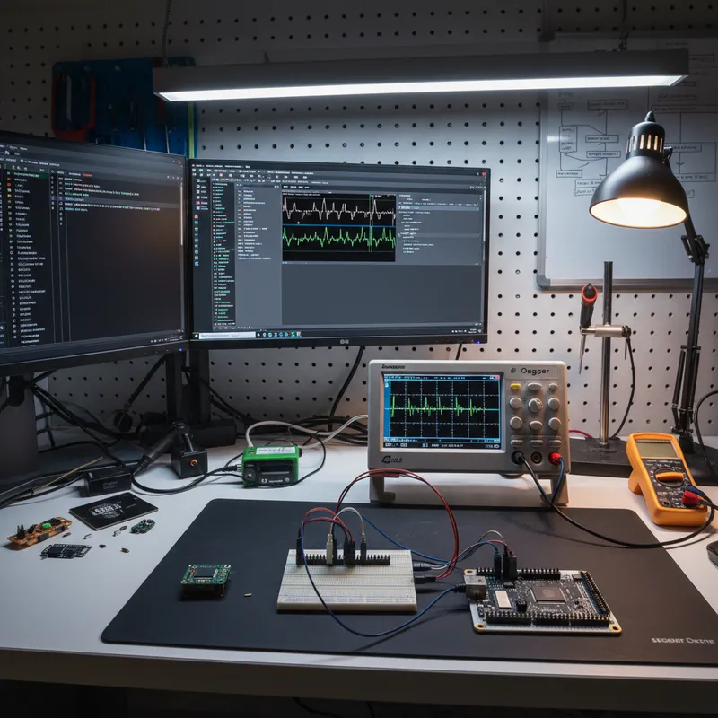 SEGGER J-Link debug probe connected to Raspberry Pi Pico RP2040 dev board in an Indian embedded lab