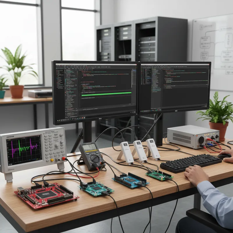SEGGER J-Link PRO debugging dual-core i.MX RT1170 in an Indian embedded engineering lab