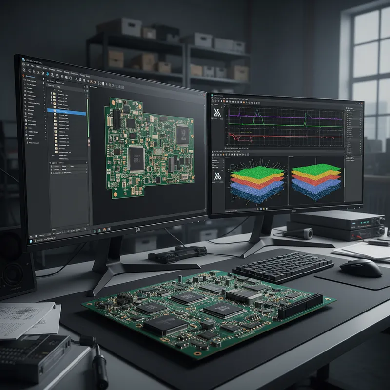 Altium Designer unified PCB design environment showing schematic-to-layout-to-3D workflow on a multi-board complex system design