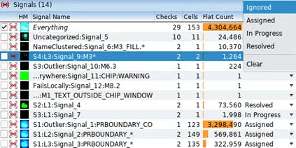 Signal status values tracked through the DRC debug lifecycle