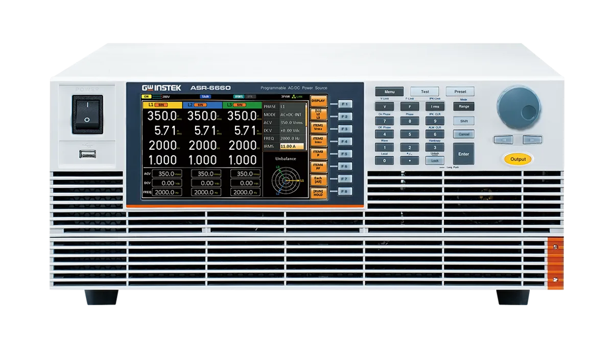 GW Instek ASR-6660 programmable AC/DC power source, flagship of the GW Instek 6S high-power test line, available in India from GSAS Micro Systems