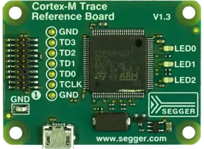 SEGGER Cortex-M Trace Reference Board, the eval target shipped with J-Trace PRO that GSAS uses for India onboarding sessions in Bengaluru, Pune and Chennai
