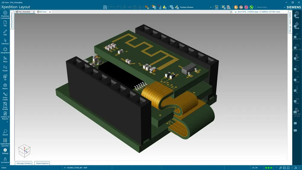 Xpedition Standard 3D rigid-flex wearable PCB design