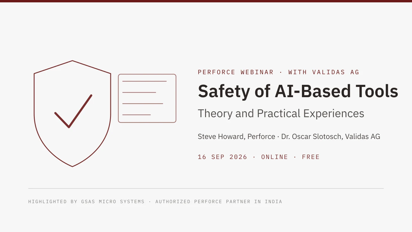 Safety of AI-Based Tools webinar: Perforce with Validas AG, 16 September 2026