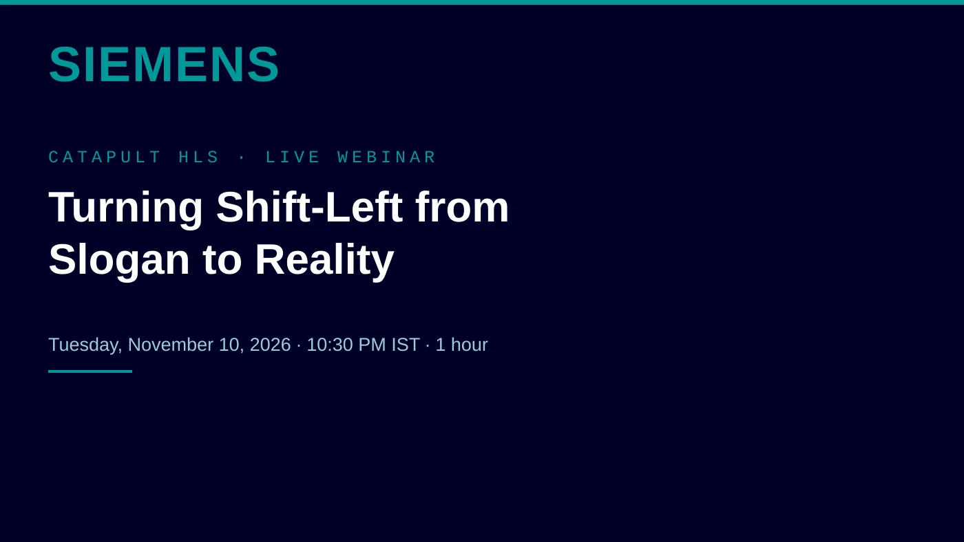 Siemens EDA: Turning Shift-Left from Slogan to Reality, Webinar
