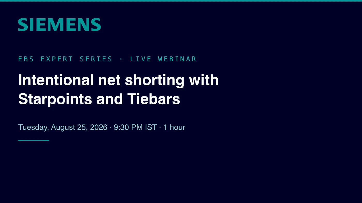 Siemens EDA: Net Shorting with Starpoints and Tiebars, Webinar