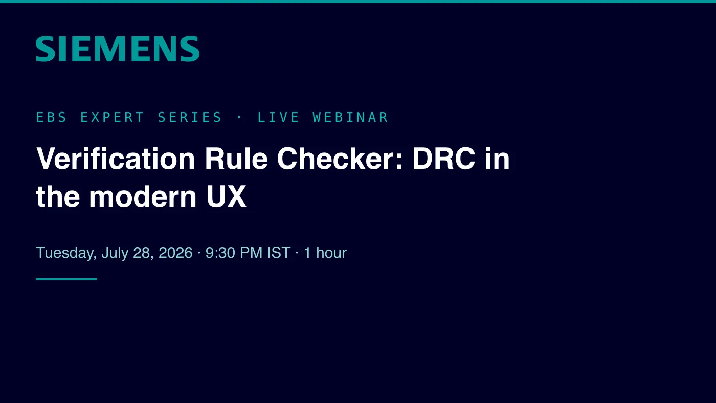 Siemens EDA: Verification Rule Checker in the Modern UX, Webinar
