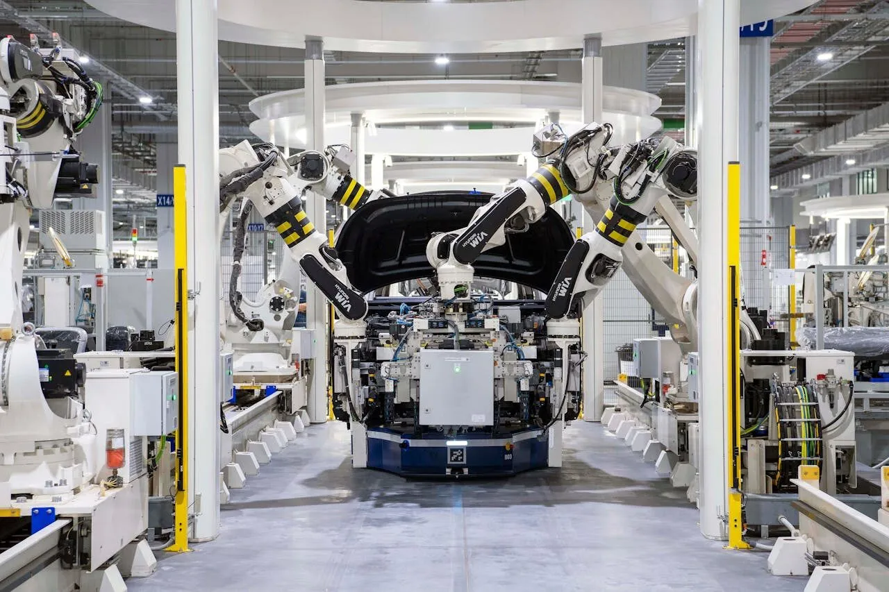 Automated test station on production floor