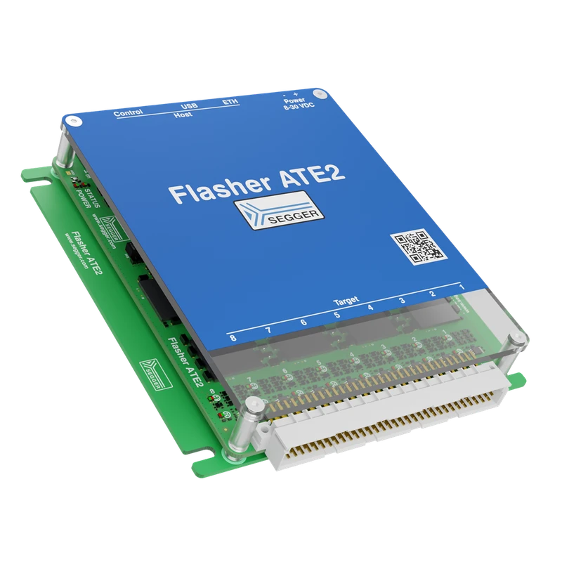 SEGGER Flasher ATE2 production gang programmer for automated test equipment, programming up to 8 targets in parallel, available in India from GSAS Micro Systems