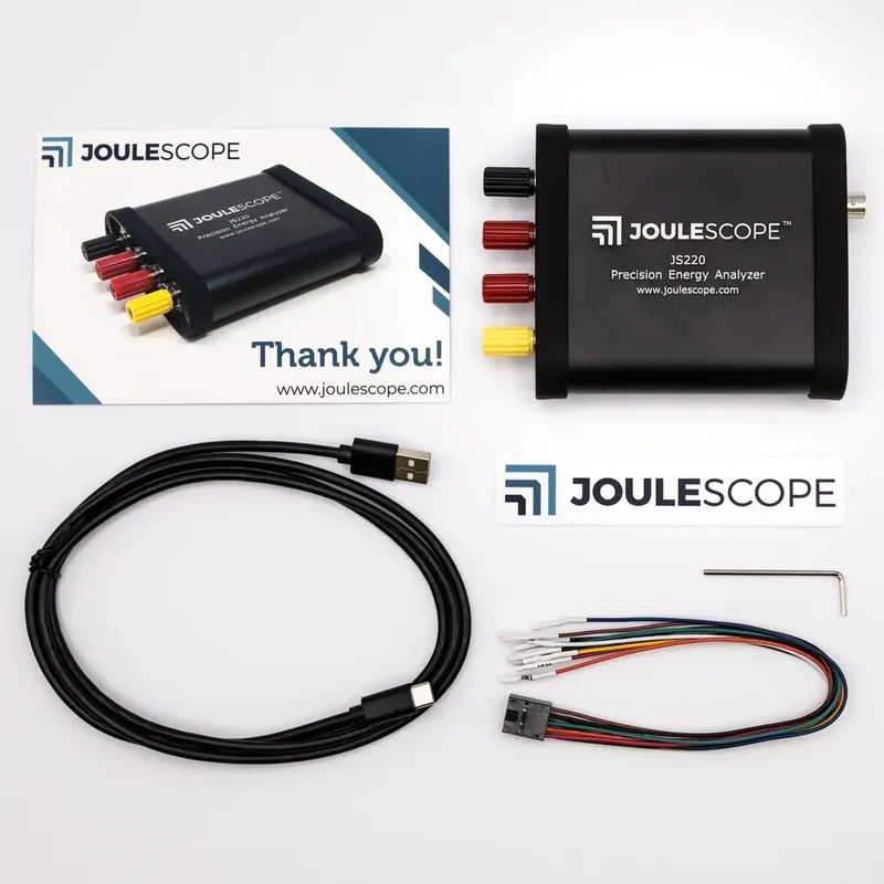 Joulescope Eval Kit accessories, compatible with the JS320